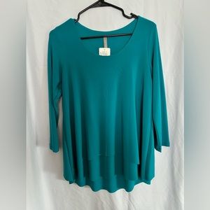 Long sleeve, layer ruffled blouse